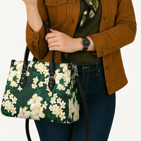 Hawaii Hibiscus Plumeria Green Leather Bag Polynesian Pattern LT01 - Polynesian Pride