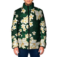 Hawaii Hibiscus Plumeria Green Padded Jacket Polynesian Pattern LT01 Men Green - Polynesian Pride