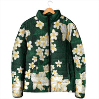 Hawaii Hibiscus Plumeria Green Padded Jacket Polynesian Pattern LT01 - Polynesian Pride