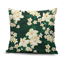 Hawaii Hibiscus Plumeria Green Pillow Cover Polynesian Pattern LT01 Green - Polynesian Pride