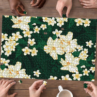 Hawaii Hibiscus Plumeria Green Puzzle Polynesian Pattern LT01 - Polynesian Pride
