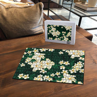 Hawaii Hibiscus Plumeria Green Puzzle Polynesian Pattern LT01 - Polynesian Pride