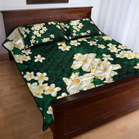 Hawaii Hibiscus Plumeria Green Quilt Bed Set Polynesian Pattern LT01 - Polynesian Pride
