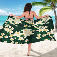 Hawaii Hibiscus Plumeria Green Sarong Polynesian Pattern LT01 - Polynesian Pride