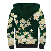Hawaii Hibiscus Plumeria Green Sherpa Hoodie Polynesian Pattern LT01 - Polynesian Pride