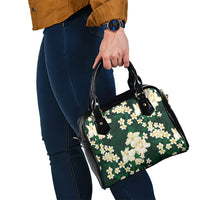 Hawaii Hibiscus Plumeria Green Shoulder Handbag Polynesian Pattern LT01 - Polynesian Pride