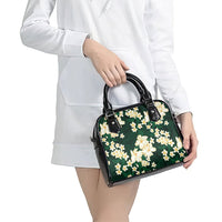 Hawaii Hibiscus Plumeria Green Shoulder Handbag Polynesian Pattern LT01 - Polynesian Pride