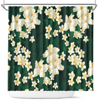 Hawaii Hibiscus Plumeria Green Shower Curtain Polynesian Pattern LT01 Green - Polynesian Pride