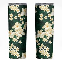 Hawaii Hibiscus Plumeria Green Skinny Tumbler Polynesian Pattern LT01 Green - Polynesian Pride