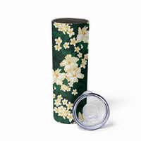 Hawaii Hibiscus Plumeria Green Skinny Tumbler Polynesian Pattern LT01 - Polynesian Pride