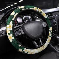 Hawaii Hibiscus Plumeria Green Steering Wheel Cover Polynesian Pattern LT01 Universal Fit Green - Polynesian Pride