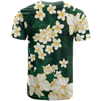 Hawaii Hibiscus Plumeria Green T Shirt Polynesian Pattern LT01 - Polynesian Pride