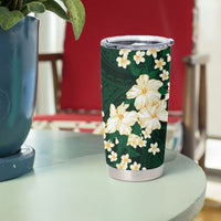 Hawaii Hibiscus Plumeria Green Tumbler Cup Polynesian Pattern LT01 - Polynesian Pride