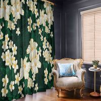 Hawaii Hibiscus Plumeria Green Window Curtain Polynesian Pattern LT01 - Polynesian Pride