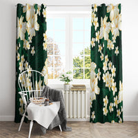 Hawaii Hibiscus Plumeria Green Window Curtain Polynesian Pattern LT01 - Polynesian Pride