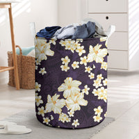 Hawaii Hibiscus Plumeria Purple Laundry Basket Polynesian Pattern LT01 Purple - Polynesian Pride