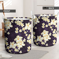 Hawaii Hibiscus Plumeria Purple Laundry Basket Polynesian Pattern LT01 - Polynesian Pride