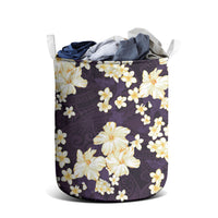 Hawaii Hibiscus Plumeria Purple Laundry Basket Polynesian Pattern LT01 - Polynesian Pride