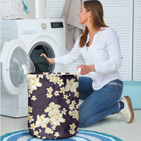 Hawaii Hibiscus Plumeria Purple Laundry Basket Polynesian Pattern LT01 - Polynesian Pride