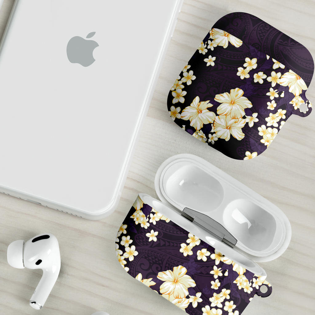 Hawaii Hibiscus Plumeria Purple AirPods Case Polynesian Pattern LT01 - Polynesian Pride