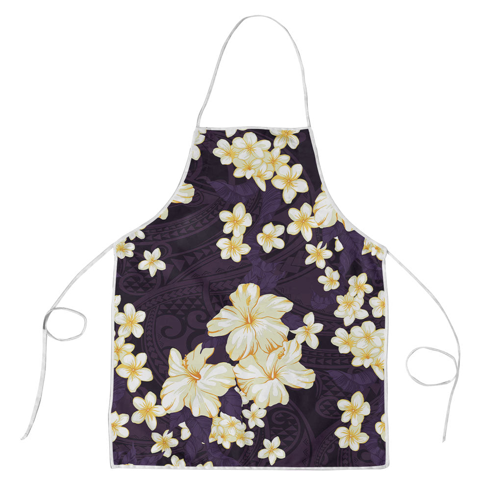 Hawaii Hibiscus Plumeria Purple Apron Polynesian Pattern LT01 Purple - Polynesian Pride