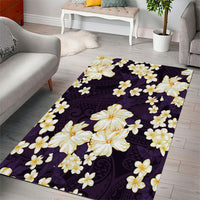 Hawaii Hibiscus Plumeria Purple Area Rug Polynesian Pattern LT01 - Polynesian Pride