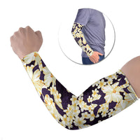 Hawaii Hibiscus Plumeria Purple Arm Sleeves Polynesian Pattern LT01 Set of 2 Purple - Polynesian Pride