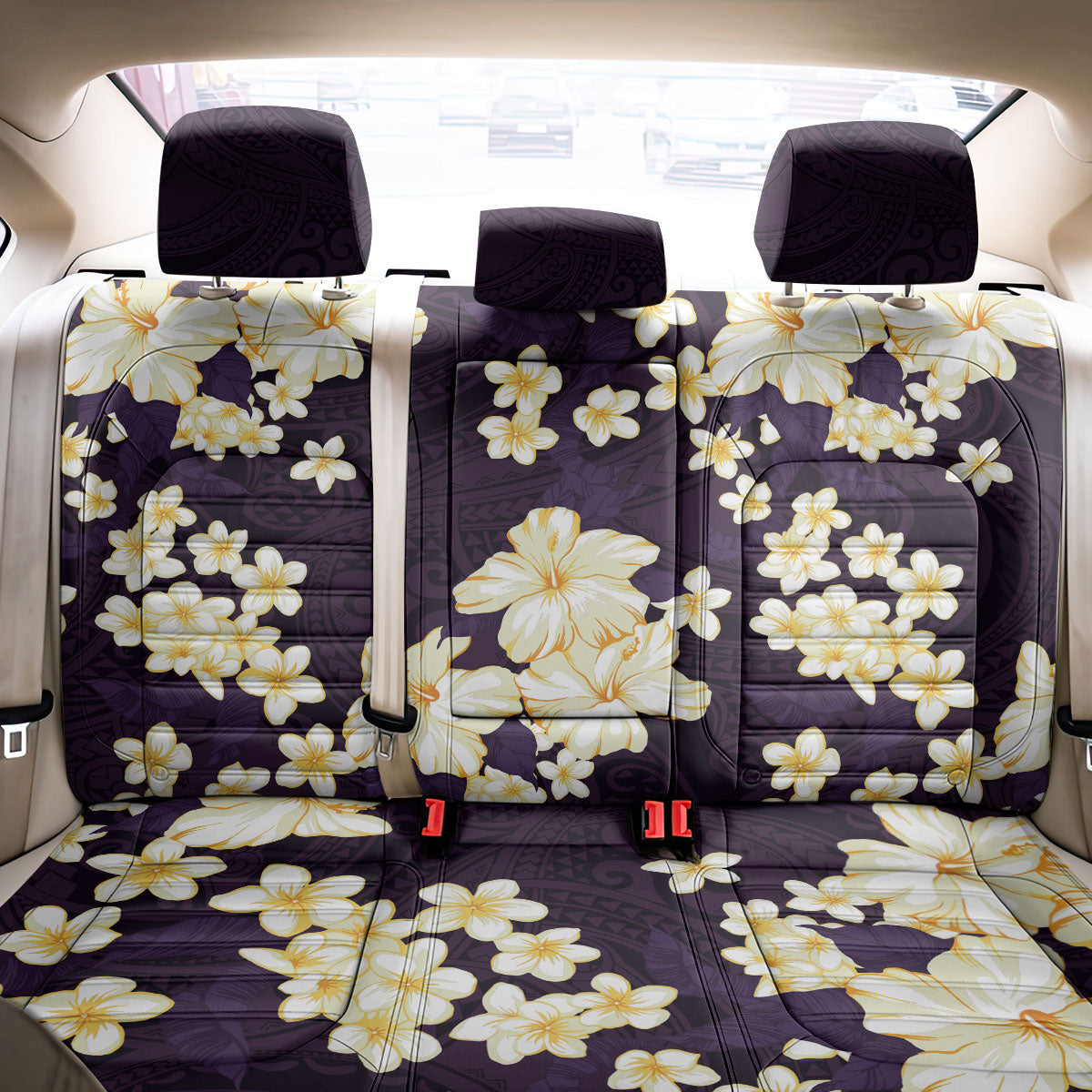 Hawaii Hibiscus Plumeria Purple Back Car Seat Cover Polynesian Pattern LT01 - Polynesian Pride
