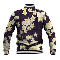 Hawaii Hibiscus Plumeria Purple Baseball Jacket Polynesian Pattern LT01 - Polynesian Pride