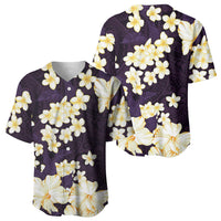 Hawaii Hibiscus Plumeria Purple Baseball Jersey Polynesian Pattern LT01 - Polynesian Pride