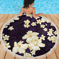 Hawaii Hibiscus Plumeria Purple Beach Blanket Polynesian Pattern LT01 - Polynesian Pride