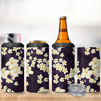 Hawaii Hibiscus Plumeria Purple 4 in 1 Can Cooler Tumbler Polynesian Pattern LT01 - Polynesian Pride