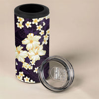 Hawaii Hibiscus Plumeria Purple 4 in 1 Can Cooler Tumbler Polynesian Pattern LT01 - Polynesian Pride