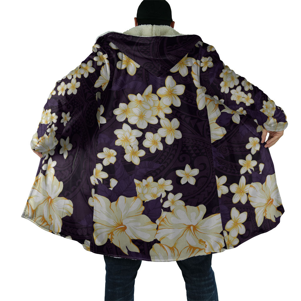 Hawaii Hibiscus Plumeria Purple Cloak Polynesian Pattern LT01 - Polynesian Pride