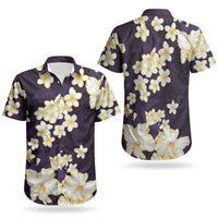 Hawaii Hibiscus Plumeria Purple Couples Matching Tank Maxi Dress and Hawaiian Shirt Polynesian Pattern LT01 - Polynesian Pride