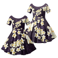 Hawaii Hibiscus Plumeria Purple Family Matching Long Sleeve Bodycon Dress and Hawaiian Shirt Polynesian Pattern LT01 Daughter's Dress Purple - Polynesian Pride