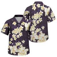 Hawaii Hibiscus Plumeria Purple Family Matching Off The Shoulder Long Sleeve Dress and Hawaiian Shirt Polynesian Pattern LT01 Son's Shirt Purple - Polynesian Pride