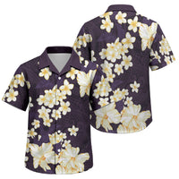 Hawaii Hibiscus Plumeria Purple Family Matching Off Shoulder Maxi Dress and Hawaiian Shirt Polynesian Pattern LT01 Son's Shirt Purple - Polynesian Pride
