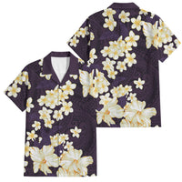 Hawaii Hibiscus Plumeria Purple Family Matching Short Sleeve Bodycon Dress and Hawaiian Shirt Polynesian Pattern LT01 Dad's Shirt - Short Sleeve Purple - Polynesian Pride