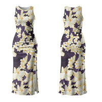 Hawaii Hibiscus Plumeria Purple Family Matching Tank Maxi Dress and Hawaiian Shirt Polynesian Pattern LT01 Mom's Dress Purple - Polynesian Pride