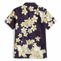 Hawaii Hibiscus Plumeria Purple Hawaiian Shirt Polynesian Pattern LT01 - Polynesian Pride