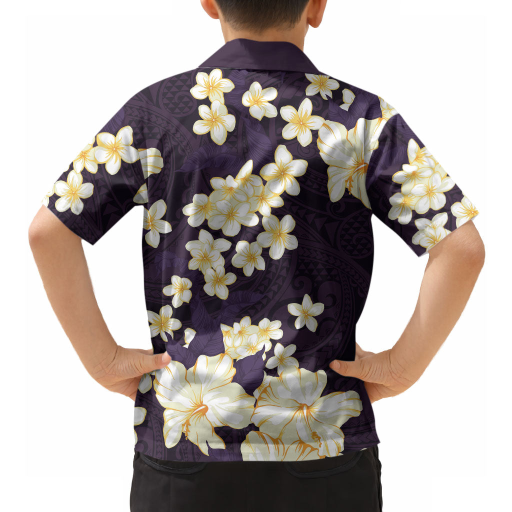 Hawaii Hibiscus Plumeria Purple Hawaiian Shirt Polynesian Pattern LT01 - Polynesian Pride