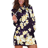 Hawaii Hibiscus Plumeria Purple Hoodie Dress Polynesian Pattern LT01 Purple - Polynesian Pride