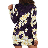 Hawaii Hibiscus Plumeria Purple Hoodie Dress Polynesian Pattern LT01 - Polynesian Pride