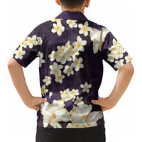 Hawaii Hibiscus Plumeria Purple Kid Hawaiian Shirt Polynesian Pattern LT01 - Polynesian Pride