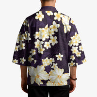 Hawaii Hibiscus Plumeria Purple Kimono Polynesian Pattern LT01 - Polynesian Pride