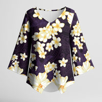 Hawaii Hibiscus Plumeria Purple Kimono Sleeve Blouse Polynesian Pattern LT01 Female Purple - Polynesian Pride