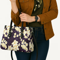 Hawaii Hibiscus Plumeria Purple Leather Bag Polynesian Pattern LT01 - Polynesian Pride