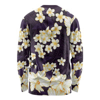 Hawaii Hibiscus Plumeria Purple Long Sleeve Shirt Polynesian Pattern LT01 - Polynesian Pride