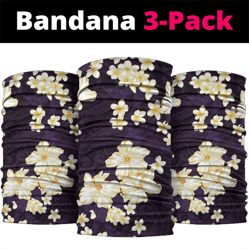 Hawaii Hibiscus Plumeria Purple Neck Gaiter Polynesian Pattern LT01 package One Size: 25*50cm Purple - Polynesian Pride